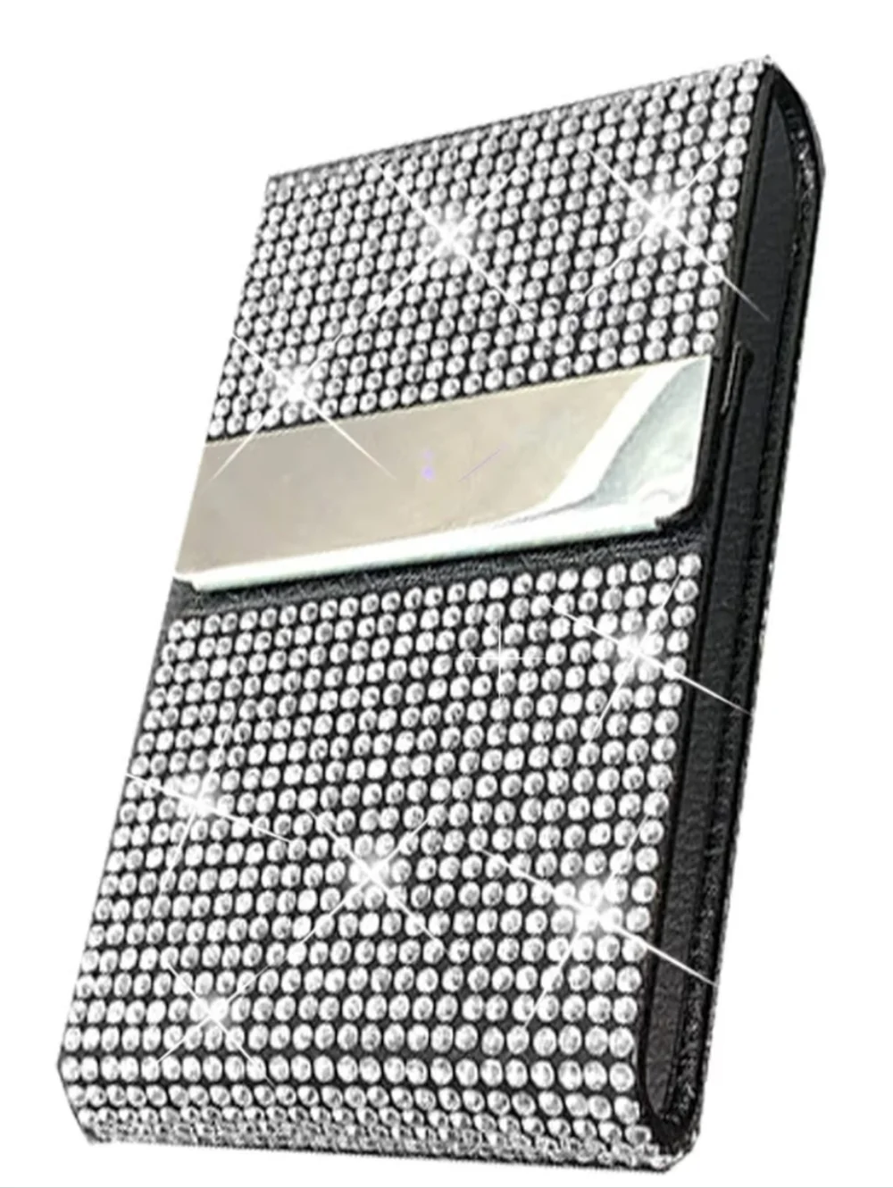 Silver Bling Card Holder Wallet Case